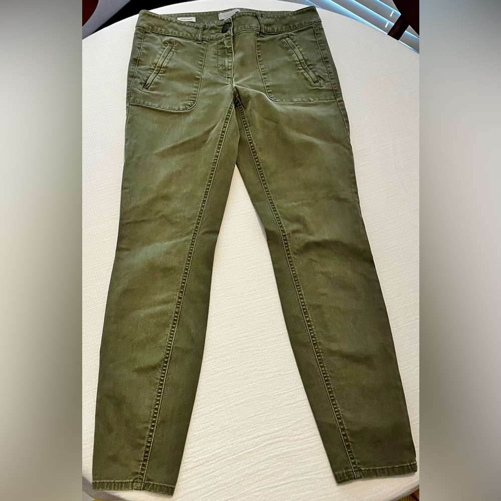 LOFT Green Utility Skinny Jeans 4